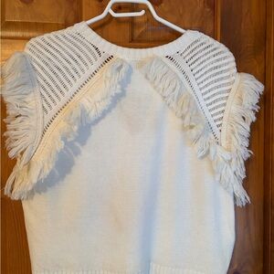 Elegant Fringed Knit Sweater